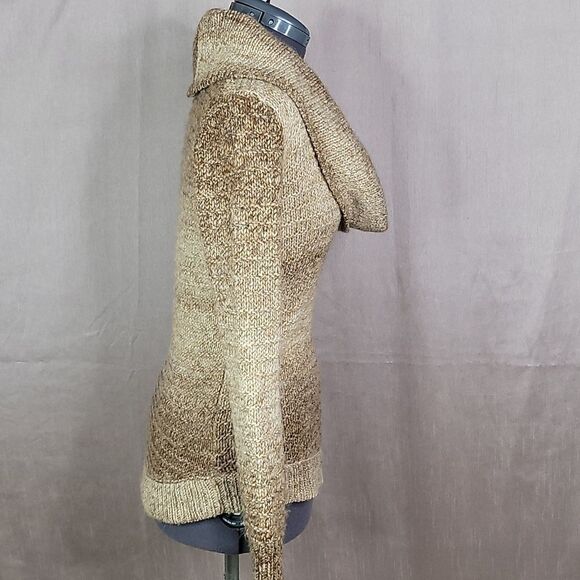 ×ANN TAYLOR LOFT Brown  Wool Cowl Neck‎ Sweater XS - Picture 4 of 6